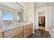 Elegant bathroom featuring a double vanity, large shower, soaking tub and walk-in closet at 3047 Deer Creek Ranch Loop, Parker, CO 80138
