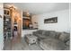 Cozy living space with a kitchen, living room, modern decor, and gray couch at 532 Oakwood Dr # D202, Castle Rock, CO 80104