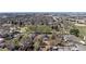 Aerial view of neighborhood including a park and open land with city views in the distance at 4780 Pennsylvania St, Denver, CO 80216
