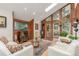 Bright living room with wood accents, skylights, and a cozy fireplace at 1080 Tantra Park Cir, Boulder, CO 80305
