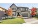 Charming two-story home with stone accents, manicured lawn, and a brick driveway at 6938 E Lake Dr, Centennial, CO 80111