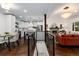 Open concept dining area with a view of the living room and kitchen at 3360 Broadway St, Boulder, CO 80304