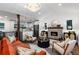Open living room with a fireplace and stylish seating at 3360 Broadway St, Boulder, CO 80304