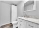 Updated bathroom with white vanity and marble countertop at 6643 W 96Th Ave, Broomfield, CO 80021