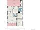 Floor plan of the house with the layout of the kitchen, living room, bedrooms, and bathrooms at 1089 S Osceola St, Denver, CO 80219