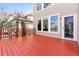 Large deck perfect for entertaining, accessible through sliding glass doors from the home's interior at 5017 Bella Vista Dr, Longmont, CO 80503