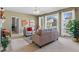 Bright living room boasts large windows, comfortable seating, and a view of the outdoors at 5017 Bella Vista Dr, Longmont, CO 80503