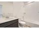 Bathroom featuring a tub shower combination, and single vanity at 6562 Arbor Blvd # 3, Thornton, CO 80602