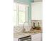 Granite kitchen counter with tile backsplash, stainless sink, and stylish decor at 3638 N Elizabeth St, Denver, CO 80205