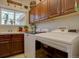 Laundry room with a sink, countertops, and a modern washer and dryer at 23500 Bent Oaks Way, Parker, CO 80138