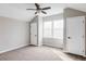 Spacious bedroom with neutral carpet, two closets, and natural light from a double window at 4363 W 118Th Way, Westminster, CO 80031