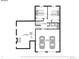 Basement floor plan featuring two bedrooms, a bathroom, a laundry room, and a two-car garage at 8174 Dudley Cir, Arvada, CO 80005