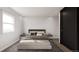 Cozy bedroom featuring a large bed with neutral colored linens and two side tables at 314 Galapago St, Denver, CO 80223