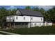 Rear elevation of a modern two-story home featuring a backyard, partial brick facade, and exterior access storage at 314 Galapago St, Denver, CO 80223