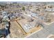 Aerial view of the property showcasing its location within a residential neighborhood at 801 S Leyden St, Denver, CO 80224