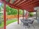 Covered patio with seating area and artificial turf, perfect for outdoor relaxation and entertaining guests at 8838 S Dudley St, Littleton, CO 80128