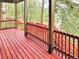 View of the deck and the railing surrounding the outdoor space at 29983 Hilltop Dr # 2, Evergreen, CO 80439
