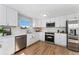 Modern kitchen features stainless appliances, white countertops, and ample lighting at 5031 Upton Ct, Denver, CO 80239