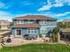 Aerial view of the backyard, patio, and outdoor living space at 5238 Gould Cir, Castle Rock, CO 80109