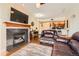 Spacious living room features an open layout and fireplace at 9019 E Panorama Cir # D207, Englewood, CO 80112
