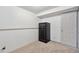 Basement room storage closet with carpet and a gun safe at 9683 Josephine Pl, Thornton, CO 80229