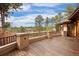 Spacious wooden deck with beautiful views of the surrounding trees and lush landscape at 67 Indigo Way, Castle Rock, CO 80108