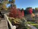 Backyard landscape with colorful foliage and well-maintained greenery at 1330 Conifer Pl, Elizabeth, CO 80107