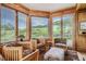 Cozy sunroom with large windows offering picturesque views and comfortable seating at 13 Tamarade Dr, Littleton, CO 80127