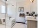 Elegant bathroom featuring a freestanding tub and modern fixtures at 1768 Peak Loop, Broomfield, CO 80023