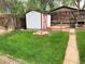 Large backyard with shed and fire pit at 3024 S Sherman St, Englewood, CO 80113