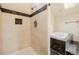 Bright bathroom featuring a jetted tub and a tiled shower at 3581 Gap Rd, Golden, CO 80403