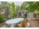Beautiful backyard with an outdoor dining area and lush greenery, perfect for entertaining at 1502 Columbine Ave, Boulder, CO 80302