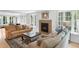 Bright living room featuring fireplace, hardwood floors, and comfortable seating at 1502 Columbine Ave, Boulder, CO 80302
