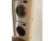Stackable LG washer and dryer in closet at 5775 W Atlantic Pl # 103, Lakewood, CO 80227