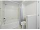 Bright bathroom featuring a shower/tub combo at 2686 E Otero Pl # 12, Centennial, CO 80122