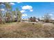 View of the backyard with dry grass and scattered snow at 10280 W 8Th Ave, Lakewood, CO 80215