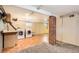 Functional laundry room with side-by-side washer and dryer on decorative tile floor at 4057 Bryant St, Denver, CO 80211