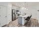 Modern kitchen featuring stainless steel appliances and a breakfast bar at 8376 Lorenzo Ln # C, Littleton, CO 80129