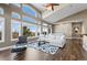 Stylish living room featuring high ceilings, large windows, and a comfortable seating area at 4249 Oak Grove Way, Castle Rock, CO 80108