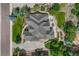 Birds-eye view of the home highlighting the roof, patio area, landscaping, and surrounding greenery at 9121 Sunshine Meadow Pl, Parker, CO 80134