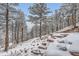 A snowy wooded landscape with red rock creates a striking scene in the Colorado wilderness at 795 Pine Brook Rd, Boulder, CO 80304