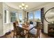 Cozy dining area with a view of the deck and backyard through sliding glass doors at 5722 S Flat Rock Way, Aurora, CO 80016