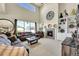 Inviting living room with fireplace, high ceiling, and stylish decor at 5722 S Flat Rock Way, Aurora, CO 80016