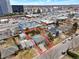 Aerial view of the property within outlined borders, highlighting its location near city amenities at 1130 S Harrison St, Denver, CO 80210