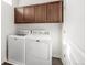 Well-equipped laundry room with new washer and dryer, and ample storage at 11972 W Long Cir # 204, Littleton, CO 80127