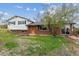 Quaint split-level home featuring a charming brick facade, lush lawn, mature tree, and inviting front entrance at 541 Yucca Hills Rd, Castle Rock, CO 80109