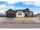 Striking single-Gathering home with a modern design, stone accents, and a well-manicured front yard at 12215 Viewpoint Dr, Lakewood, CO 80401