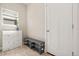 Functional entryway with storage cubes, a bench, and natural light from a window at 208 Dorothy Dr, Berthoud, CO 80513