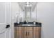 Stylish powder room features a modern vanity and fixtures at 9052 Harlan St, Westminster, CO 80031