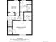 Detailed floor plan showcasing layout of the upper level, including the bedroom, bathroom and WIC, and hall at 1832 W 36Th Ave, Denver, CO 80211